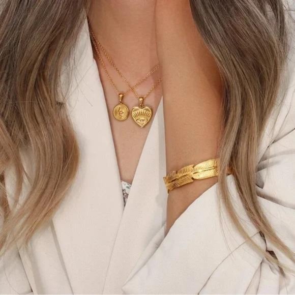 NEW 18K GOLD LEAF BANGLE CUFF BRACELET, NICE BRACELET, CUTE BRACELET - Picture 2 of 7